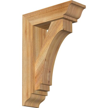 Ekena Millwork Imperial Traditional Rough Sawn Bracket w/ Offset Brace, Western Red Cedar, 6"W x 18"D x 26"H BKT0604X18X26IMP01RWR